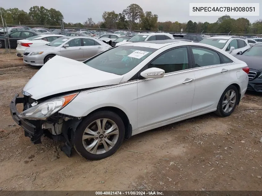 2011 Hyundai Sonata Limited VIN: 5NPEC4AC7BH008051 Lot: 40821474