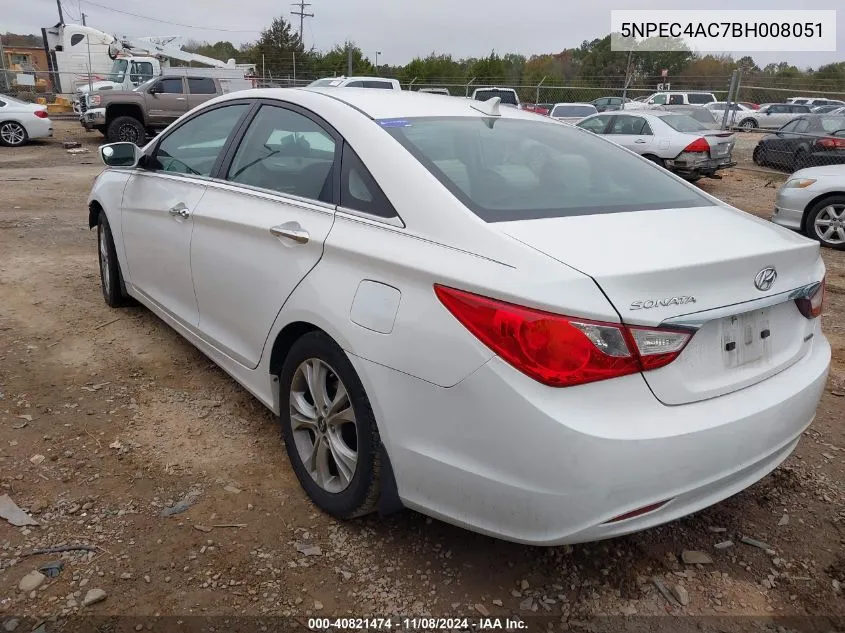 2011 Hyundai Sonata Limited VIN: 5NPEC4AC7BH008051 Lot: 40821474