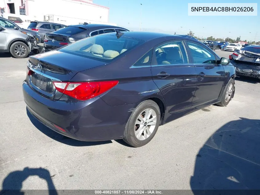 2011 Hyundai Sonata Gls VIN: 5NPEB4AC8BH026206 Lot: 40821857