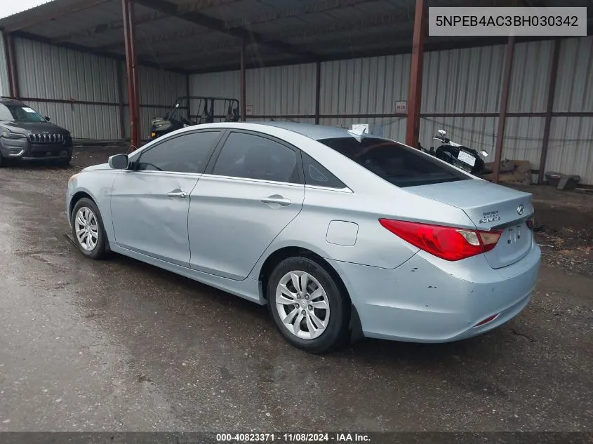 2011 Hyundai Sonata Gls VIN: 5NPEB4AC3BH030342 Lot: 40823371