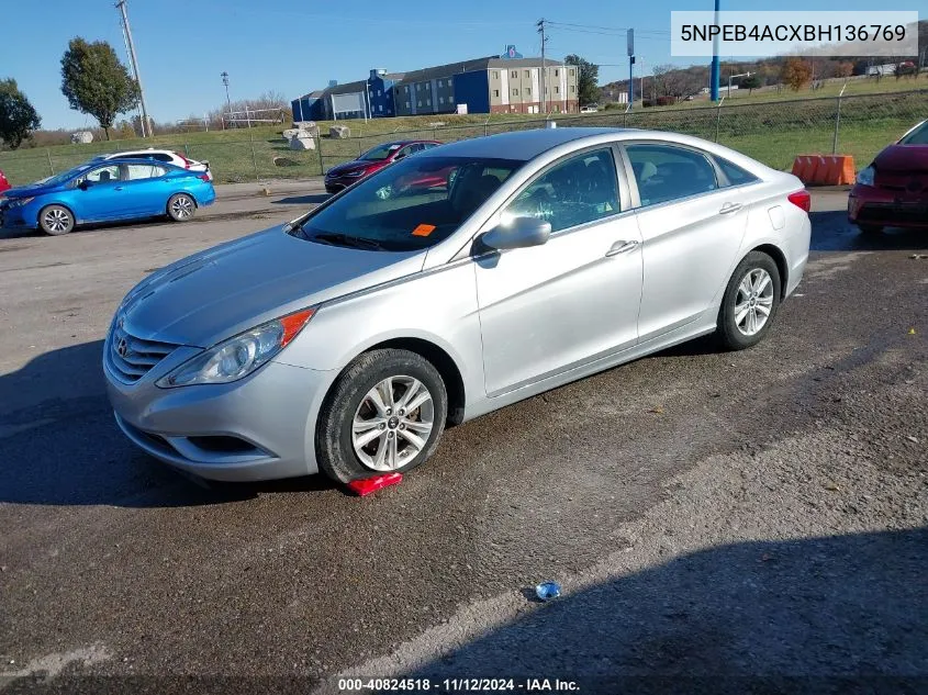 2011 Hyundai Sonata Gls VIN: 5NPEB4ACXBH136769 Lot: 40824518