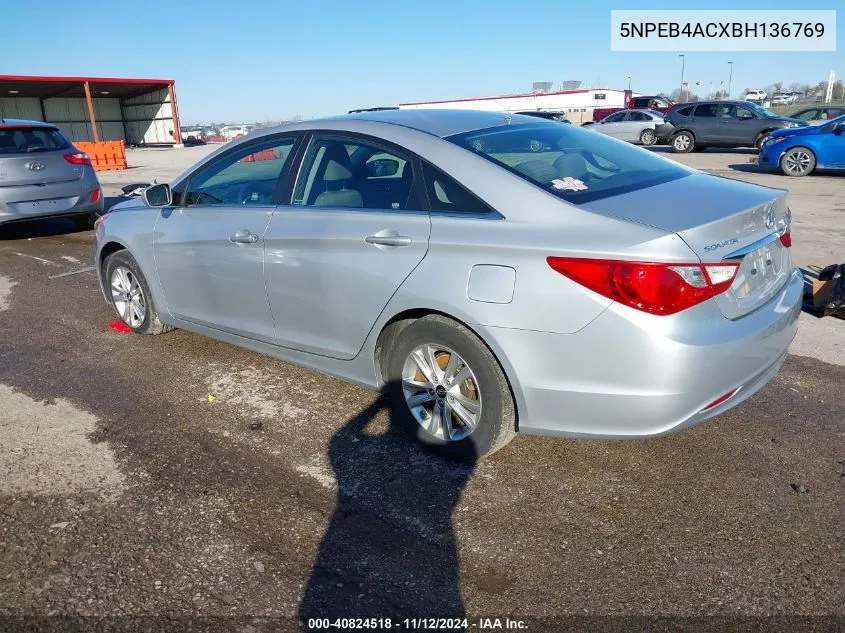 2011 Hyundai Sonata Gls VIN: 5NPEB4ACXBH136769 Lot: 40824518