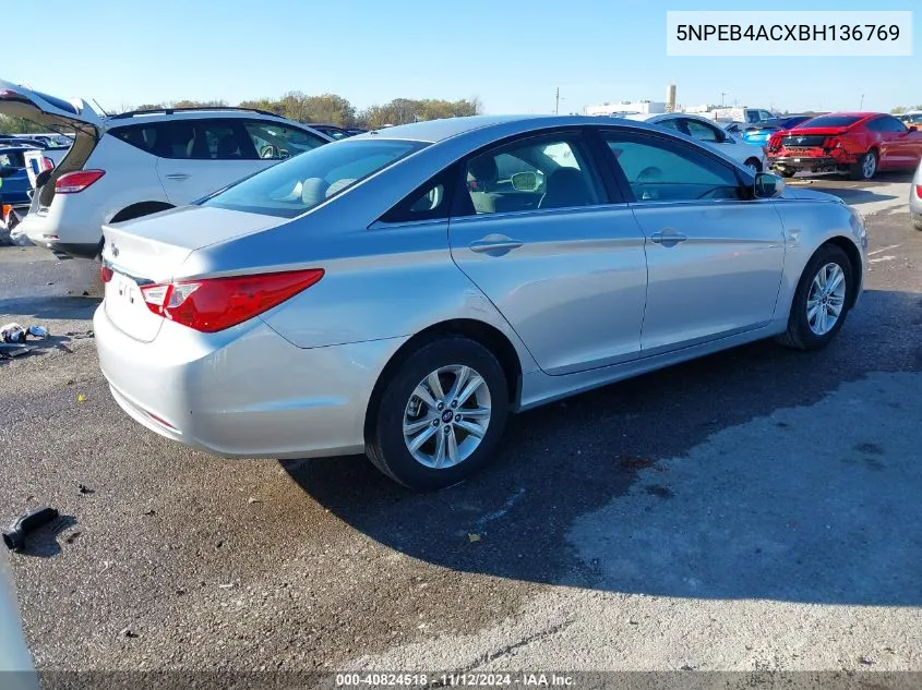 2011 Hyundai Sonata Gls VIN: 5NPEB4ACXBH136769 Lot: 40824518