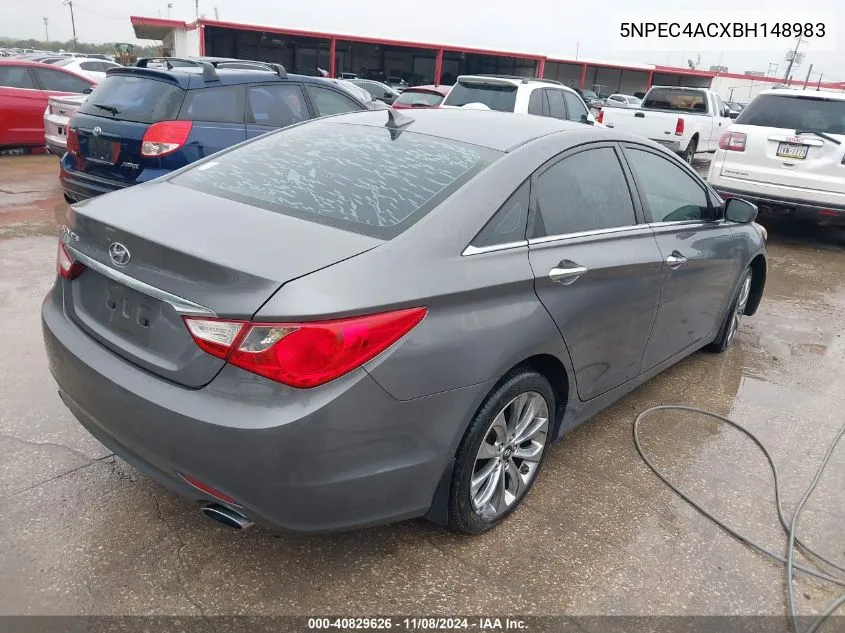 2011 Hyundai Sonata Se VIN: 5NPEC4ACXBH148983 Lot: 40829626