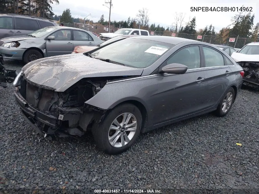 2011 Hyundai Sonata Gls VIN: 5NPEB4AC8BH014962 Lot: 40831457