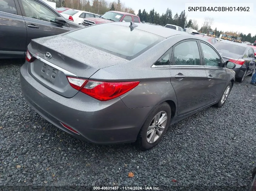 2011 Hyundai Sonata Gls VIN: 5NPEB4AC8BH014962 Lot: 40831457