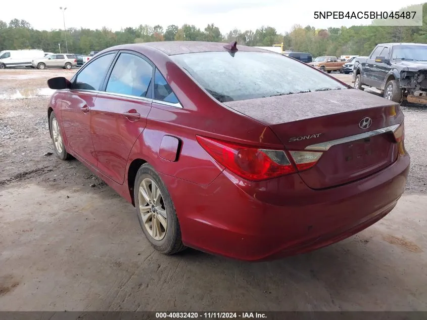 2011 Hyundai Sonata Gls VIN: 5NPEB4AC5BH045487 Lot: 40832420