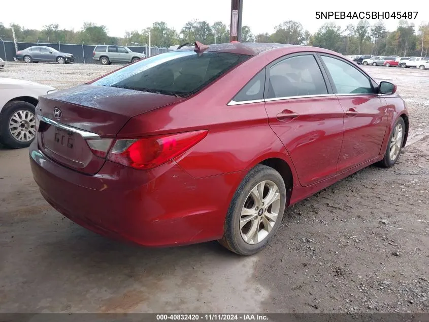 2011 Hyundai Sonata Gls VIN: 5NPEB4AC5BH045487 Lot: 40832420