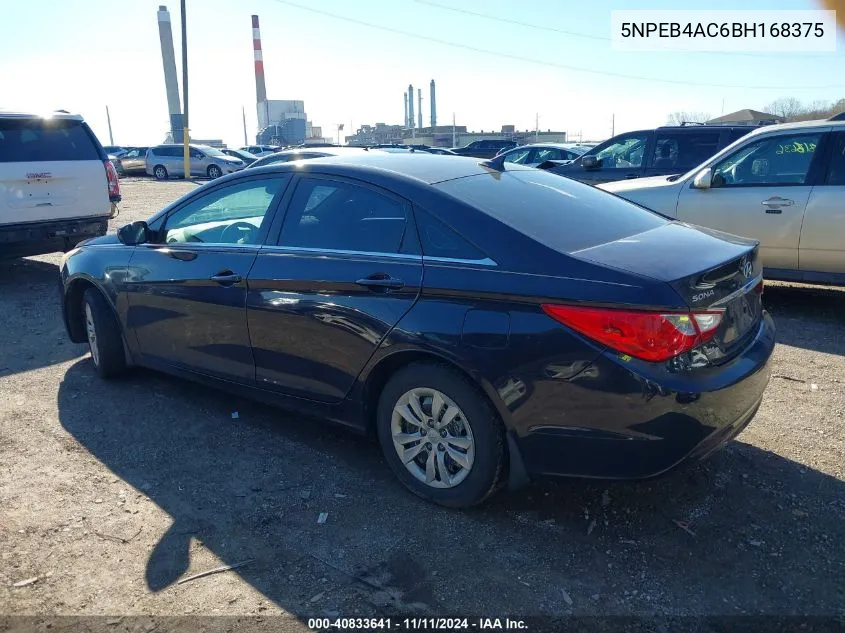 2011 Hyundai Sonata Gls VIN: 5NPEB4AC6BH168375 Lot: 40833641