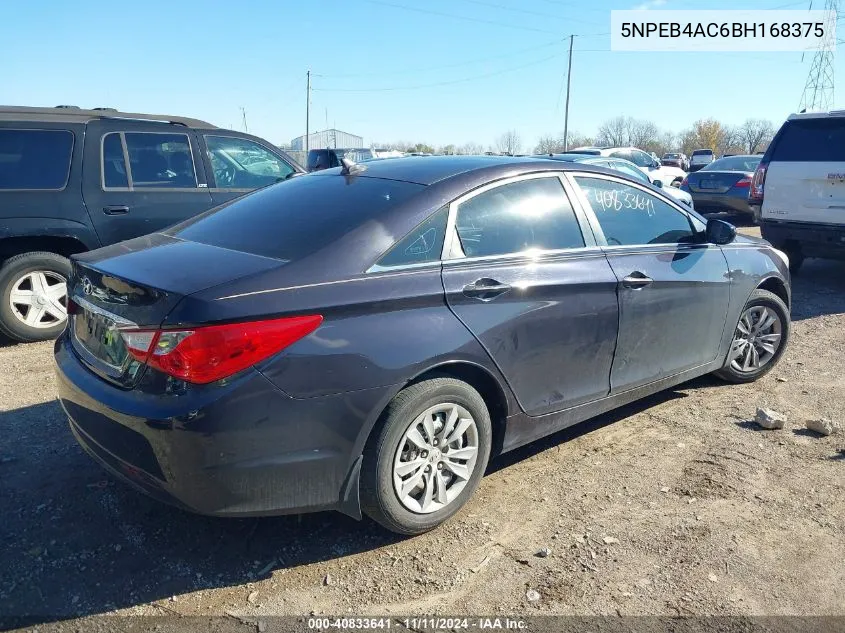 2011 Hyundai Sonata Gls VIN: 5NPEB4AC6BH168375 Lot: 40833641