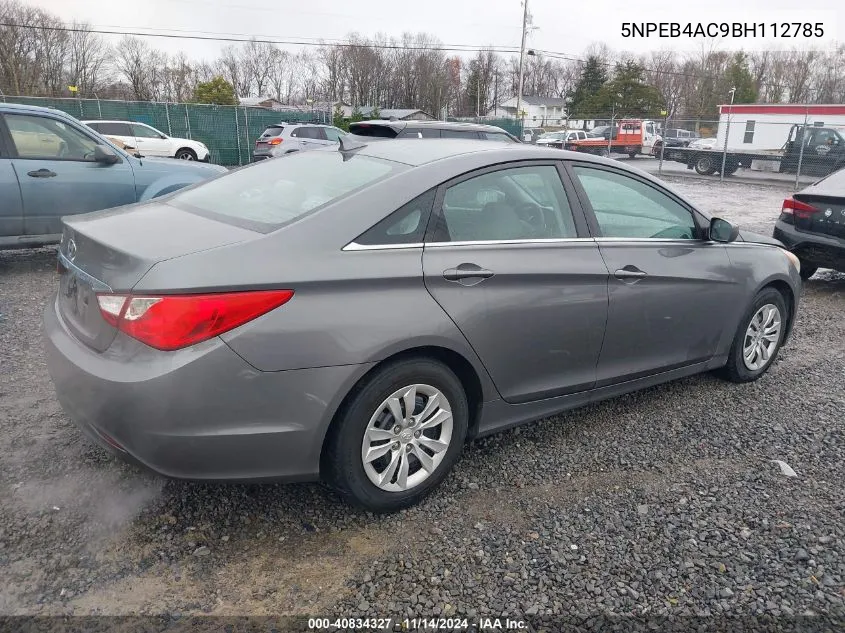 2011 Hyundai Sonata Gls VIN: 5NPEB4AC9BH112785 Lot: 40834327