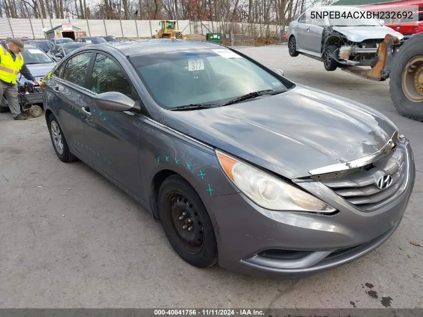 2011 Hyundai Sonata Gls VIN: 5NPEB4ACXBH232692 Lot: 40841756