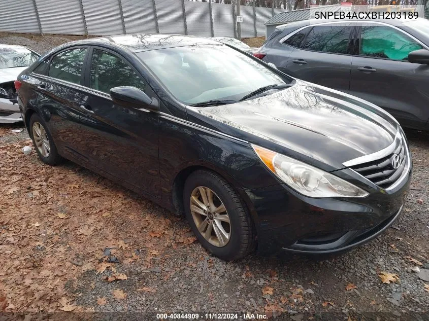 2011 Hyundai Sonata Gls VIN: 5NPEB4ACXBH203189 Lot: 40844909