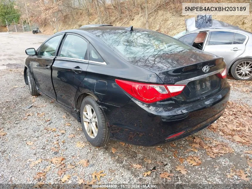 2011 Hyundai Sonata Gls VIN: 5NPEB4ACXBH203189 Lot: 40844909