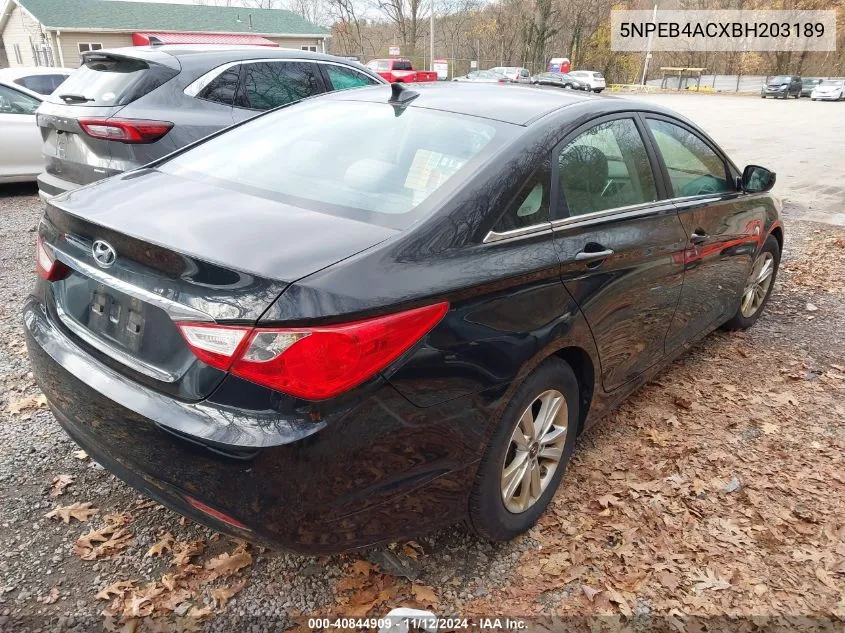 2011 Hyundai Sonata Gls VIN: 5NPEB4ACXBH203189 Lot: 40844909