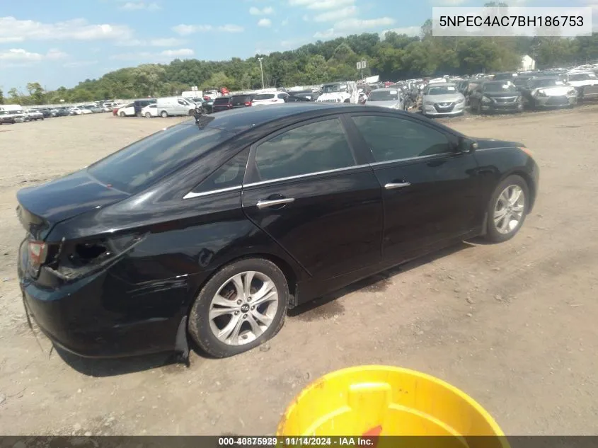 2011 Hyundai Sonata Limited VIN: 5NPEC4AC7BH186753 Lot: 40875929