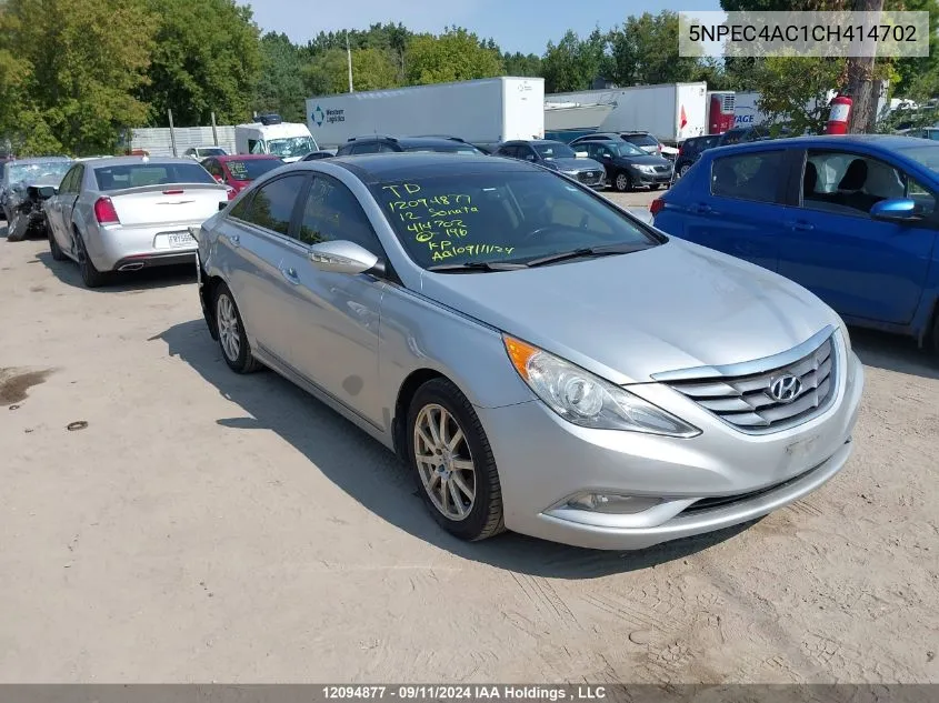 2012 Hyundai Sonata Se/Limited VIN: 5NPEC4AC1CH414702 Lot: 12094877