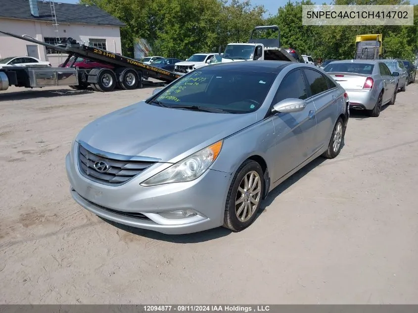 2012 Hyundai Sonata Se/Limited VIN: 5NPEC4AC1CH414702 Lot: 12094877