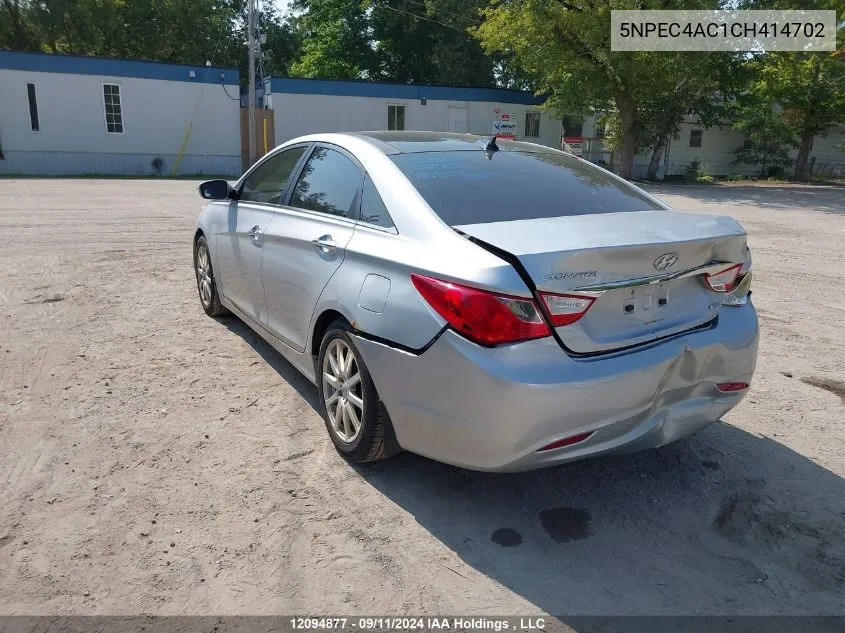 2012 Hyundai Sonata Se/Limited VIN: 5NPEC4AC1CH414702 Lot: 12094877