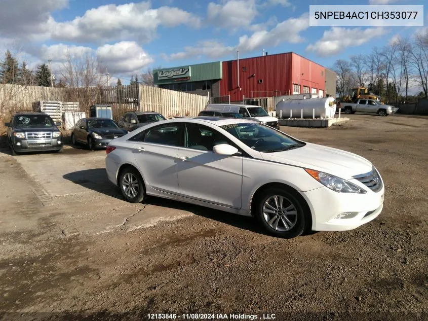 2012 Hyundai Sonata Gls VIN: 5NPEB4AC1CH353077 Lot: 12153846