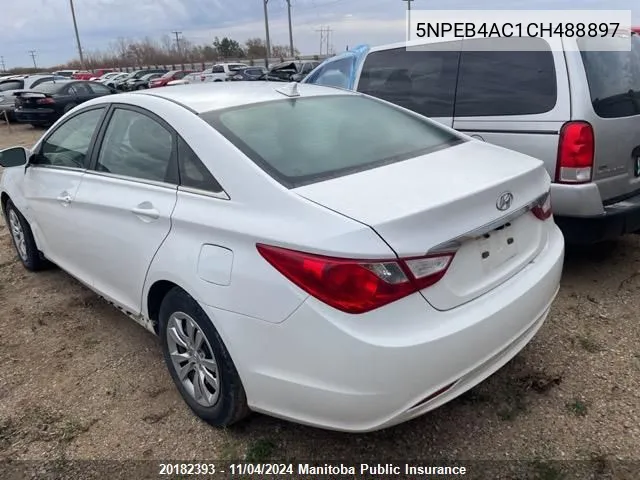 2012 Hyundai Sonata Gl VIN: 5NPEB4AC1CH488897 Lot: 20182393