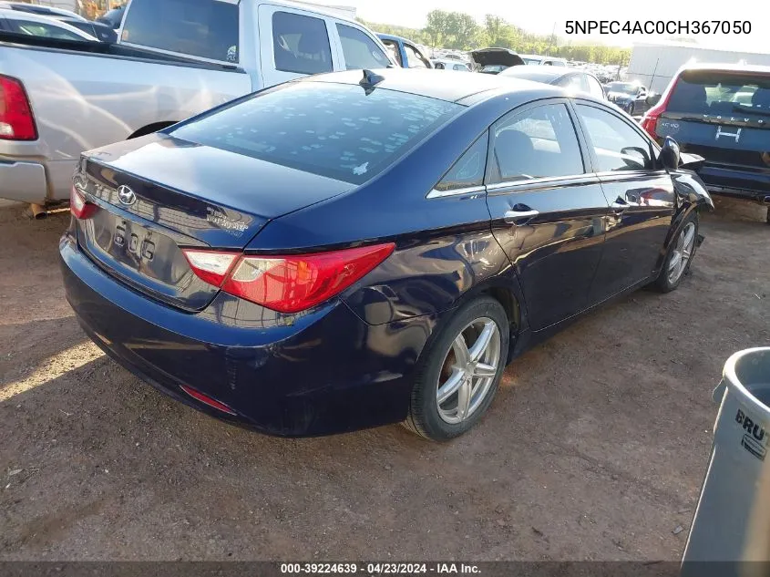 2012 Hyundai Sonata Limited VIN: 5NPEC4AC0CH367050 Lot: 39224639