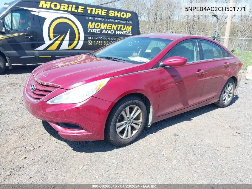 2012 Hyundai Sonata Gls VIN: 5NPEB4AC2CH501771 Lot: 39260516