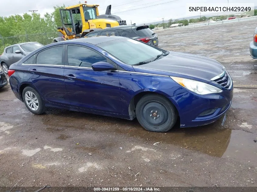 2012 Hyundai Sonata Gls VIN: 5NPEB4AC1CH429249 Lot: 39431259