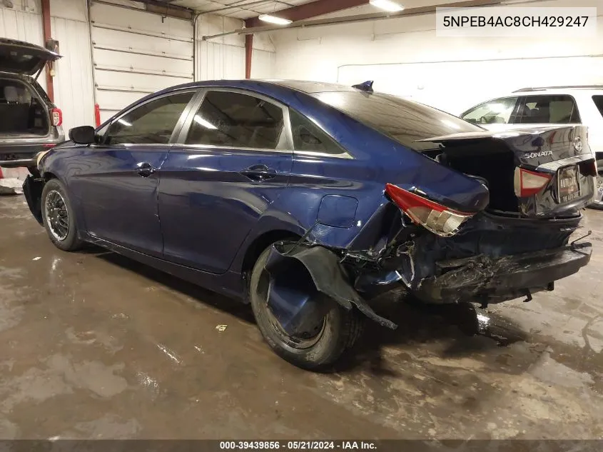 5NPEB4AC8CH429247 2012 Hyundai Sonata Gls