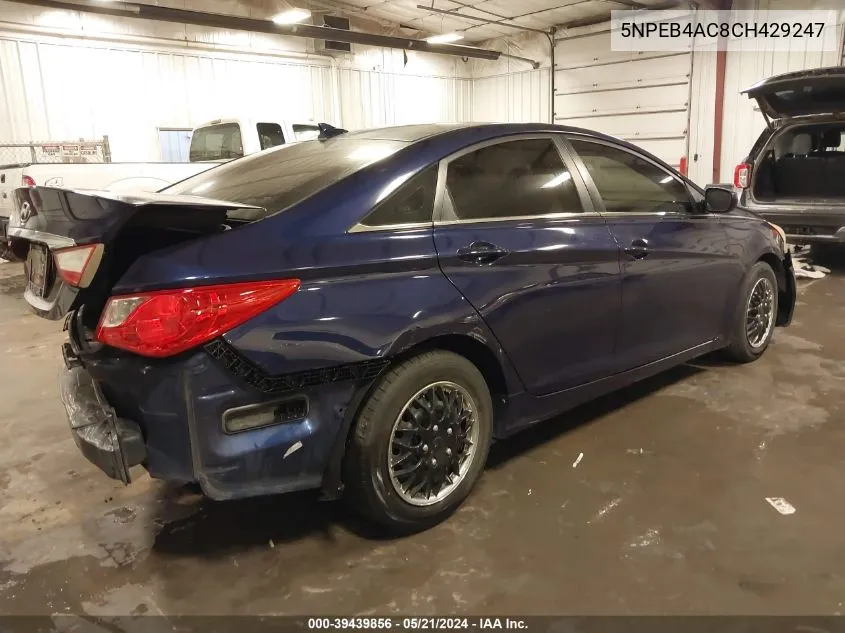 5NPEB4AC8CH429247 2012 Hyundai Sonata Gls