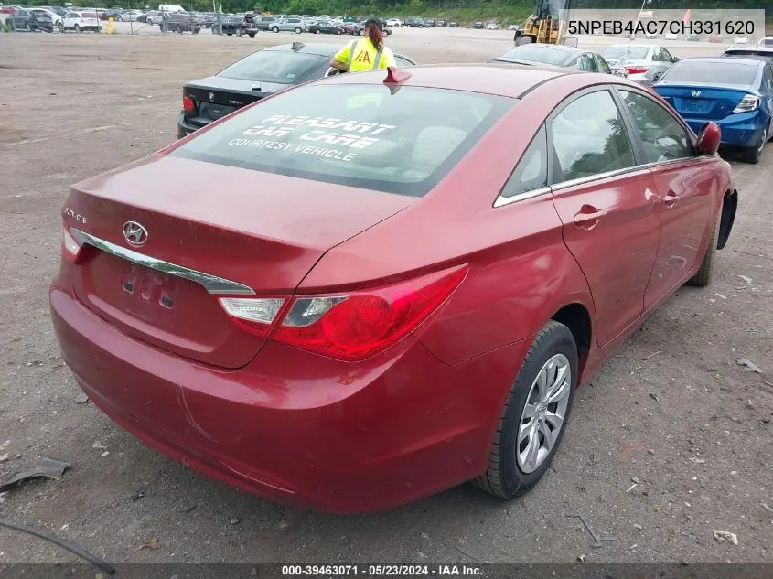 2012 Hyundai Sonata Gls VIN: 5NPEB4AC7CH331620 Lot: 39463071