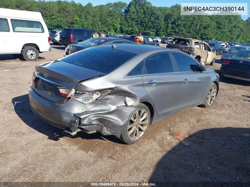 2012 Hyundai Sonata Se VIN: 5NPEC4AC3CH390144 Lot: 39489472