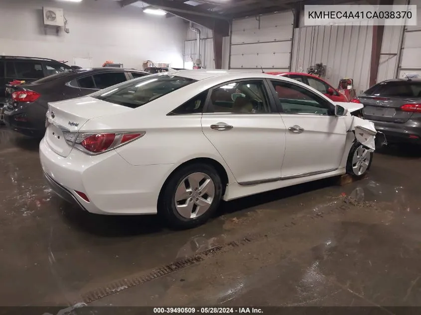 2012 Hyundai Sonata Hybrid VIN: KMHEC4A41CA038370 Lot: 39490509