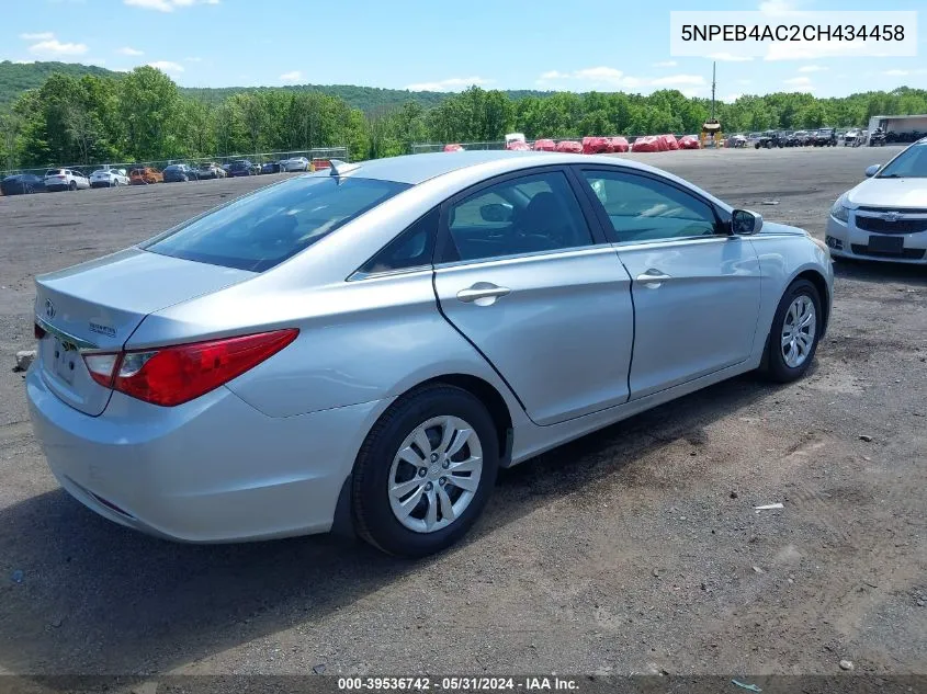 5NPEB4AC2CH434458 2012 Hyundai Sonata Gls