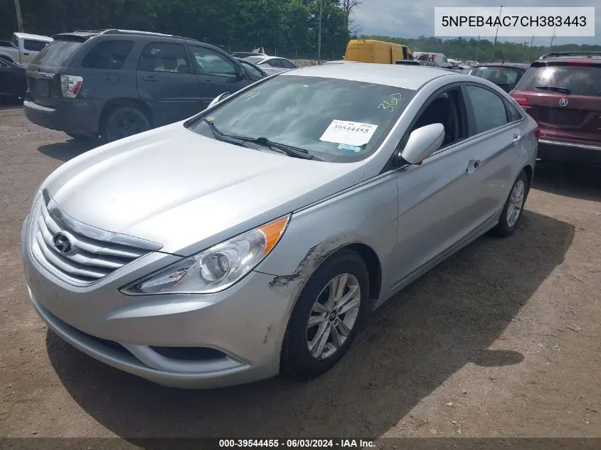 2012 Hyundai Sonata Gls VIN: 5NPEB4AC7CH383443 Lot: 39544455