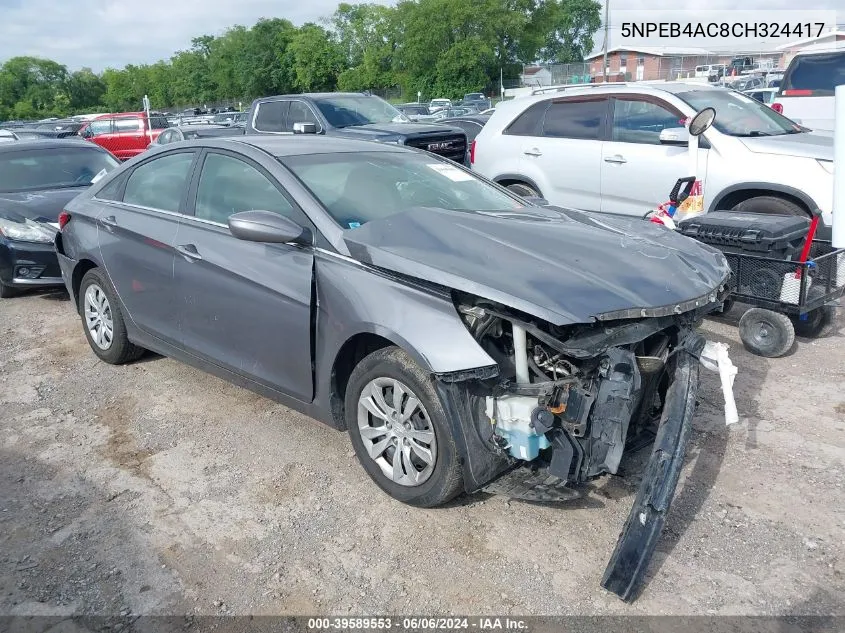 2012 Hyundai Sonata Gls VIN: 5NPEB4AC8CH324417 Lot: 39589553