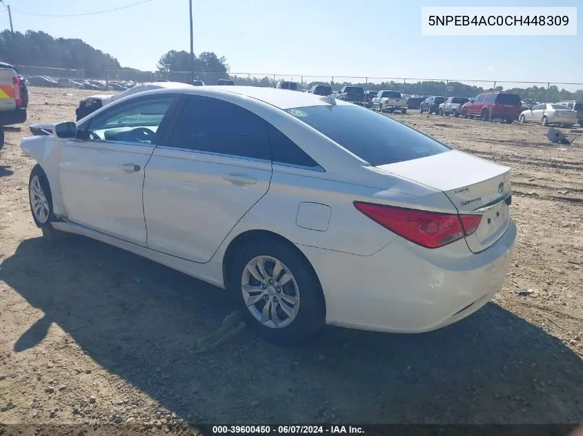 2012 Hyundai Sonata Gls VIN: 5NPEB4AC0CH448309 Lot: 39600450