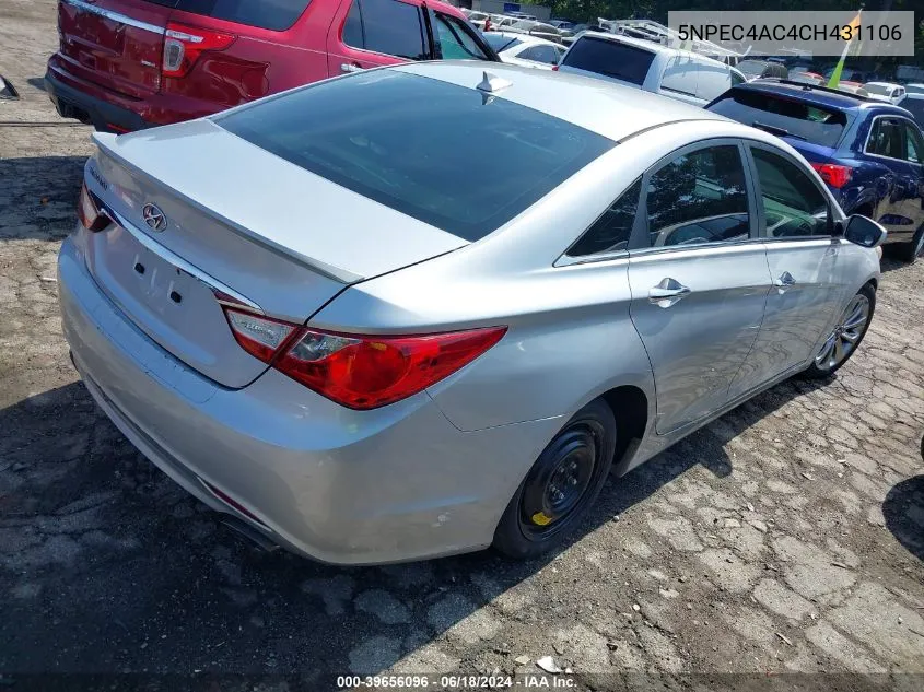 2012 Hyundai Sonata Se VIN: 5NPEC4AC4CH431106 Lot: 39656096