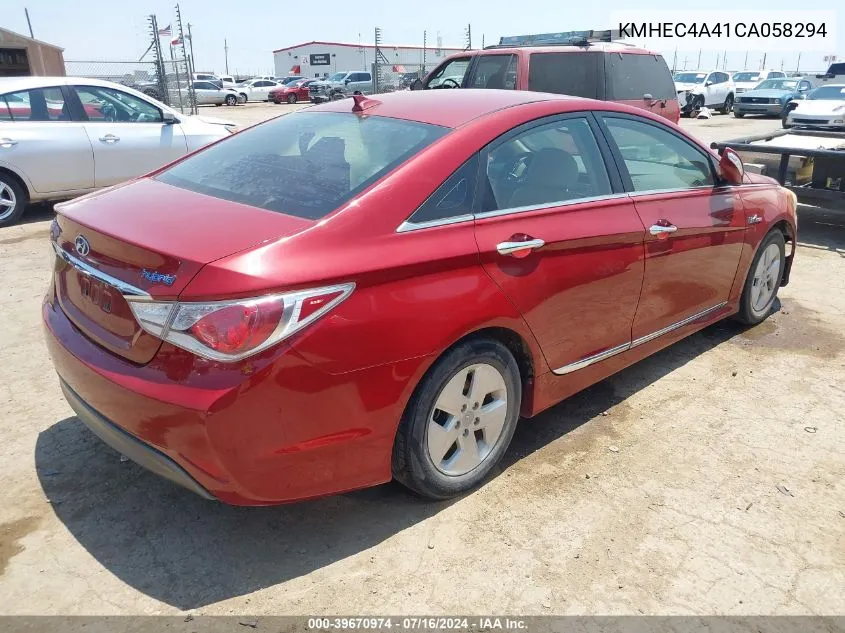 2012 Hyundai Sonata Hybrid VIN: KMHEC4A41CA058294 Lot: 39670974