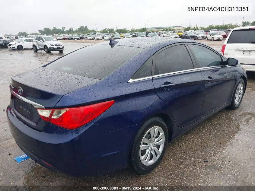 5NPEB4AC4CH313351 2012 Hyundai Sonata Gls