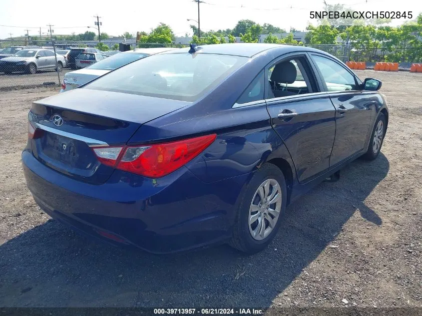 2012 Hyundai Sonata Gls VIN: 5NPEB4ACXCH502845 Lot: 39713957