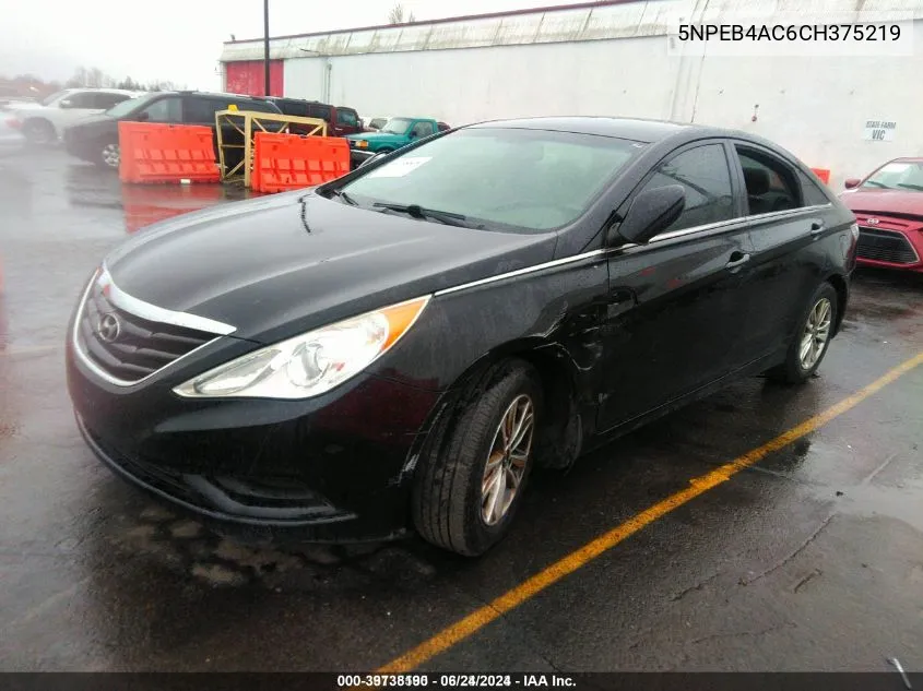 5NPEB4AC6CH375219 2012 Hyundai Sonata Gls