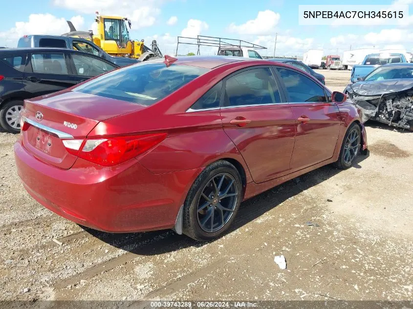 5NPEB4AC7CH345615 2012 Hyundai Sonata Gls