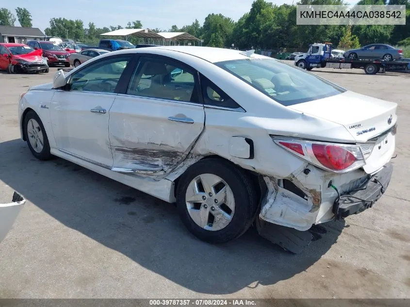 2012 Hyundai Sonata Hybrid VIN: KMHEC4A44CA038542 Lot: 39787357