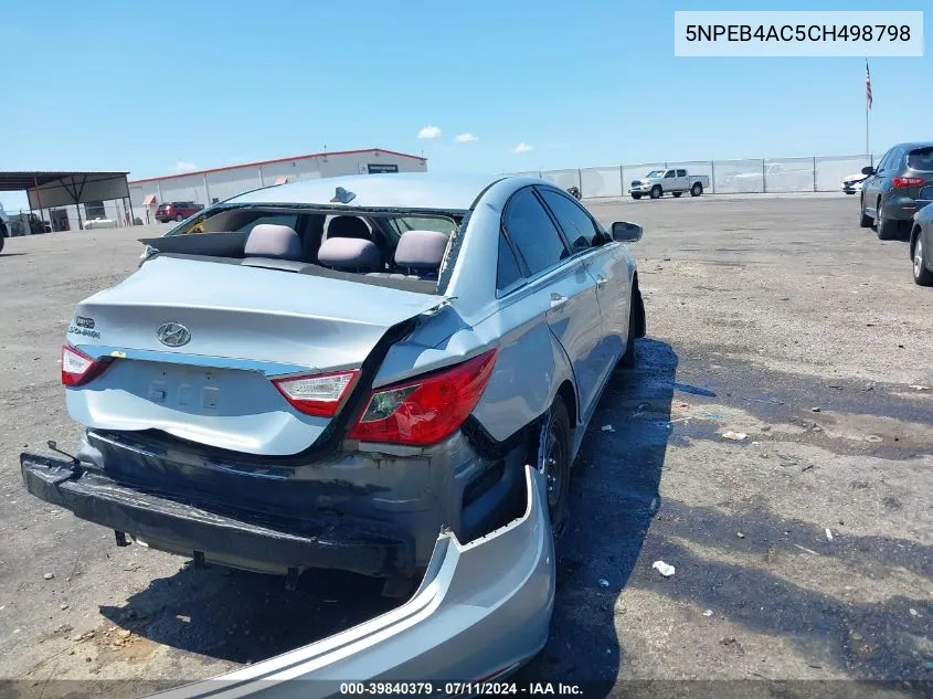 5NPEB4AC5CH498798 2012 Hyundai Sonata Gls