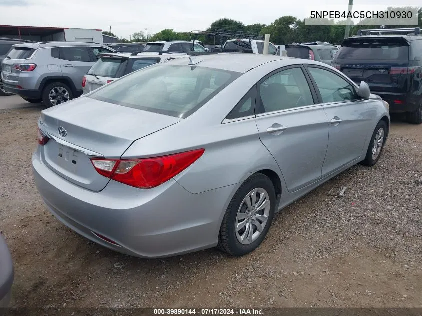 5NPEB4AC5CH310930 2012 Hyundai Sonata Gls