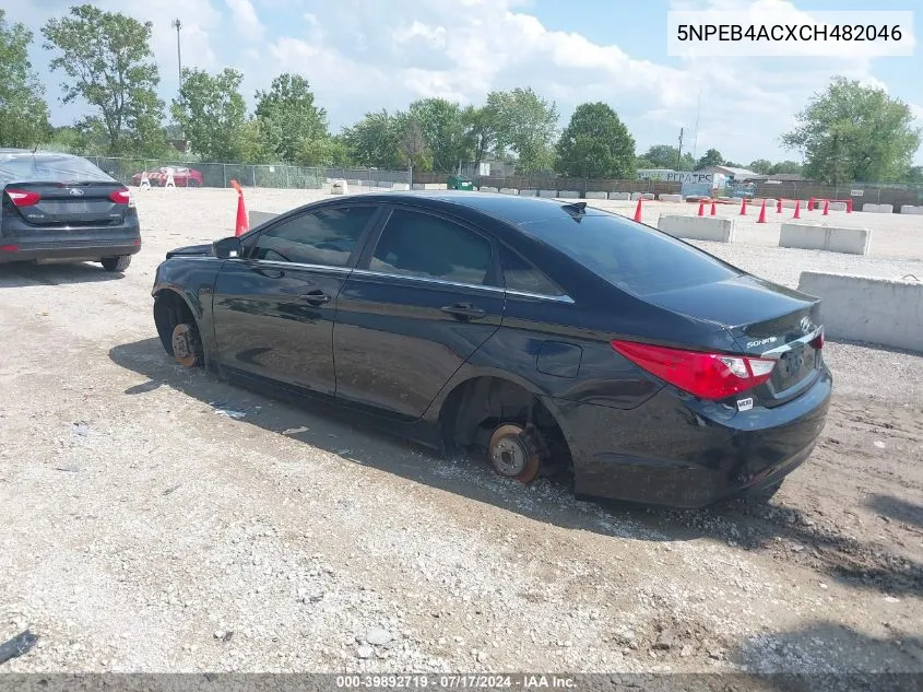 2012 Hyundai Sonata Gls VIN: 5NPEB4ACXCH482046 Lot: 39892719