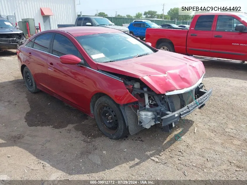 2012 Hyundai Sonata Gls VIN: 5NPEB4AC9CH464492 Lot: 39912772