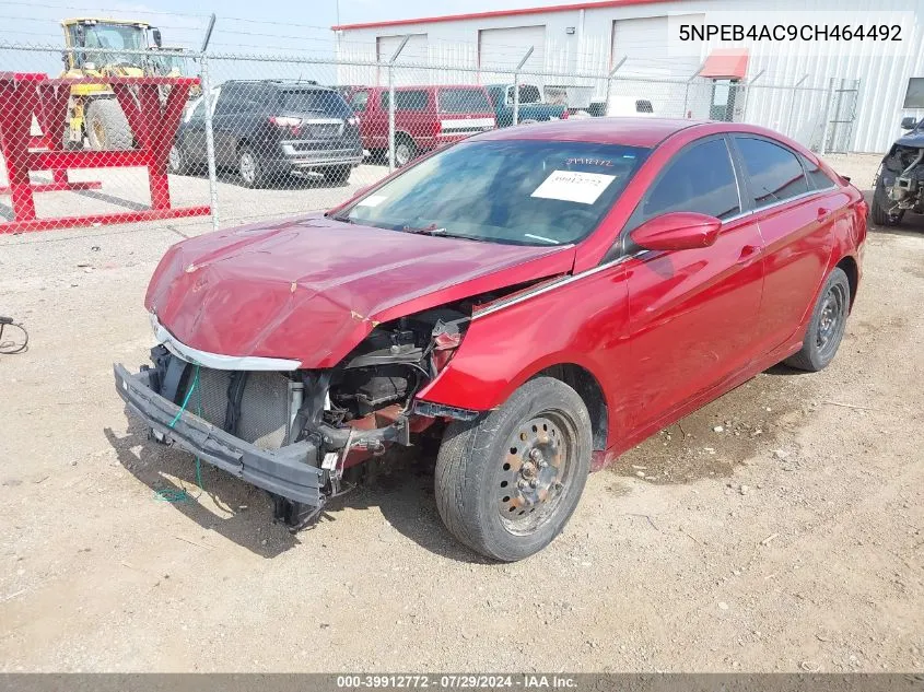 2012 Hyundai Sonata Gls VIN: 5NPEB4AC9CH464492 Lot: 39912772