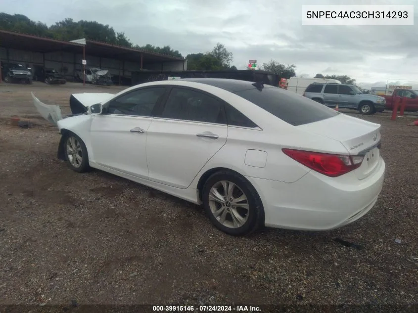 2012 Hyundai Sonata Limited VIN: 5NPEC4AC3CH314293 Lot: 39915146